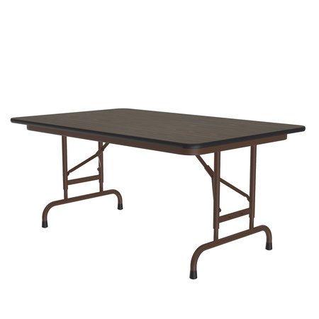CORRELL CFA Adjustable Melamine Folding Tables 30x48 Walnut CFA3048M-01